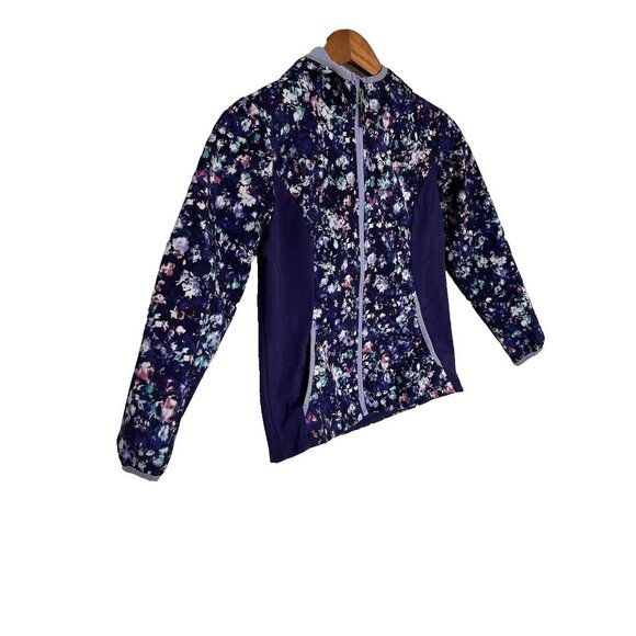 Free Country Jacket Girls Size XL 10-12  Purple & Multicolor Floral Hooded Zip - Picture 3 of 10
